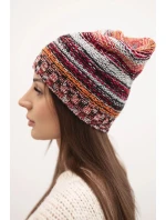 Čepice s fleecem Krystyna K207 červený+černý Čepice s fleecem Krystyna K207 červený+černý