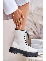 Zateplené boty z eko kůže na zip bílé model 21673155 - EVENTO Zateplené boty z eko kůže na zip bílé model 21673155 - EVENTO