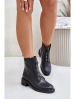 Kožené boty na zip zateplené černé model 21675513 - EVENTO