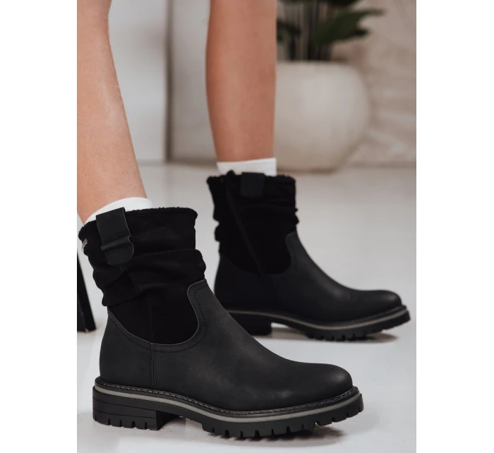 Dámské černé semišové kozačky FashionStreet ZY1277