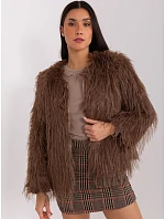 Hnědá kožešinová bunda s podšívkou model 20840814 - Factory Price Hnědá kožešinová bunda s podšívkou model 20840814 - Factory Price