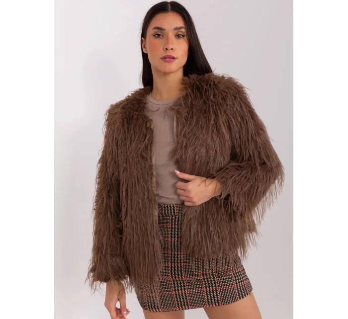 Hnědá kožešinová bunda s podšívkou (2359) Hnědá kožešinová bunda s podšívkou (2359)