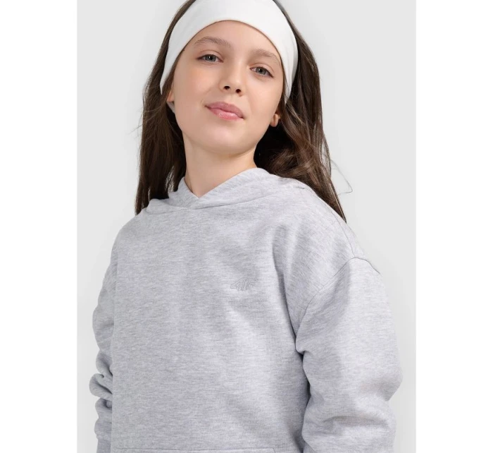 Dívčí nepruhovaná mikina s kapucí 4F 4FJWMM00TSWSF1862-25M Dívčí nepruhovaná mikina s kapucí 4F 4FJWMM00TSWSF1862-25M