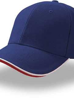 Atlantis Headwear Pilot Piping Sandwich 6 panelová broušená sandwich kšiltovka 33.0502 royal/white