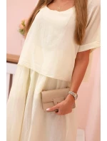 Dámské bavlněné šaty s volným střihem žlutý Dámské bavlněné šaty s volným střihem žlutý