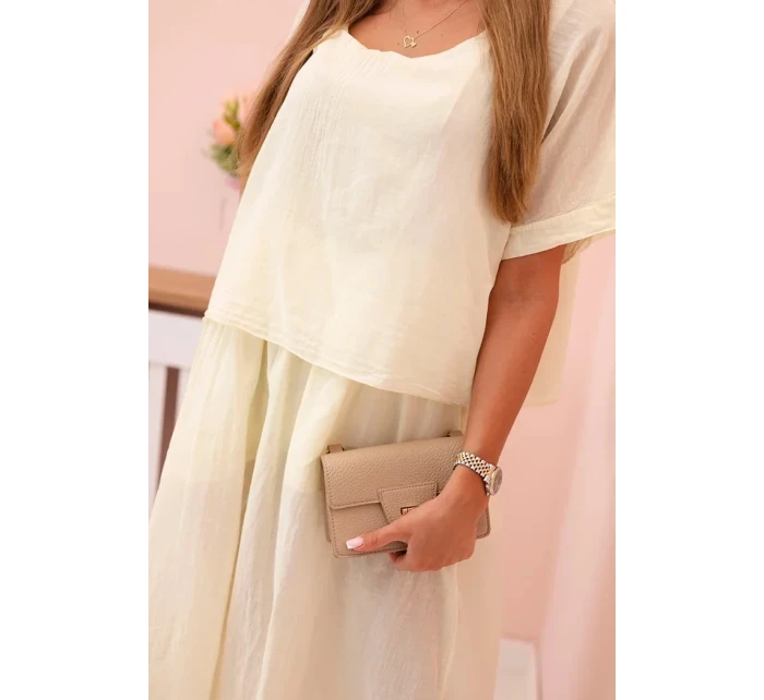 Dámské bavlněné šaty s volným střihem žlutý Dámské bavlněné šaty s volným střihem žlutý