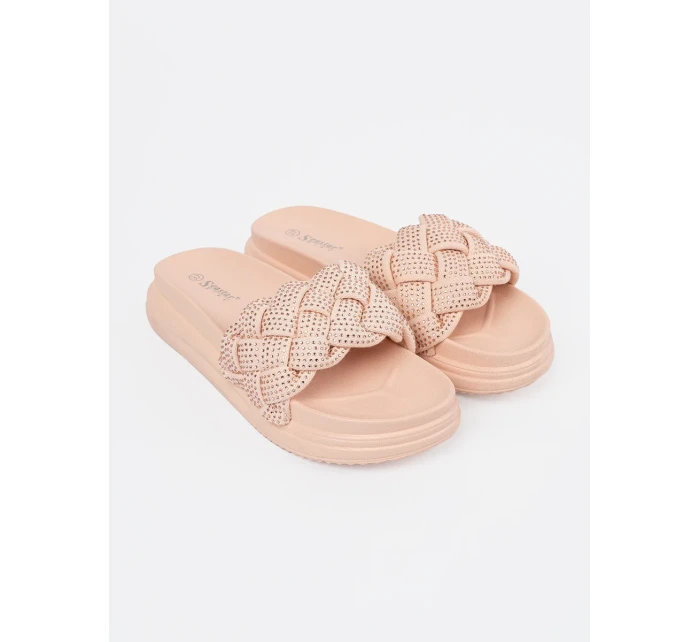 Zajímavé  nazouváky dámské růžové platforma