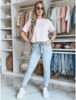 Dámské džínové kalhoty slim fit střihu s páskem blue model 21984768 - Dstreet