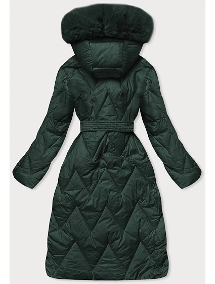 DAMSKA DŁUGA KURTKA PIKOWANA ZIMOWA ZIELONA model 21243531 - WAY MODE