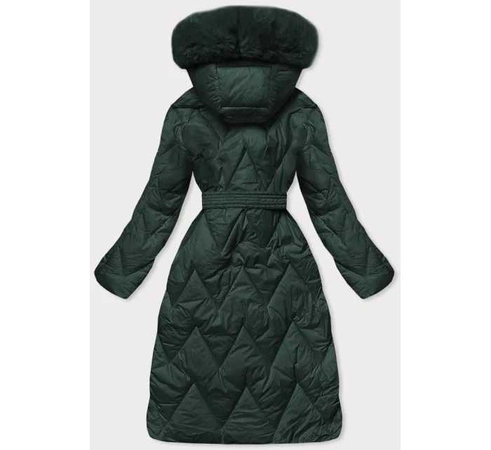 DAMSKA DŁUGA KURTKA PIKOWANA ZIMOWA ZIELONA model 21243531 - WAY MODE DAMSKA DŁUGA KURTKA PIKOWANA ZIMOWA ZIELONA model 21243531 - WAY MODE