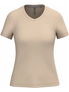 K Dámské tričko s výstřihem do V 20.K light sand model 22508221 - Kariban