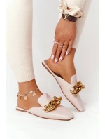 Dámské Nazouváky S řetízkem Béžové model 21549937 On Me - Boto Dámské Nazouváky S řetízkem Béžové model 21549937 On Me - Boto