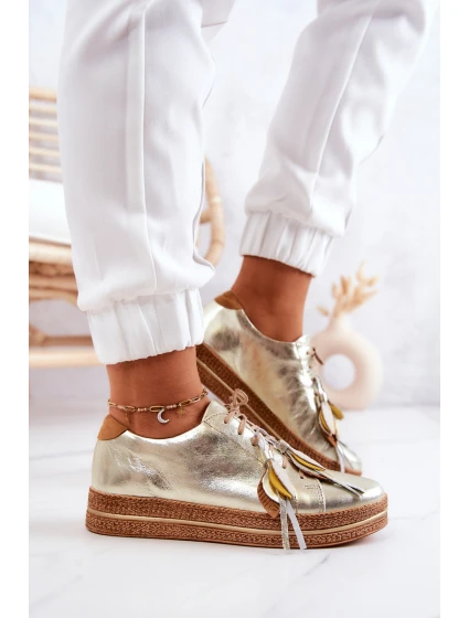 Kožená obuv Maciejka 04550-25 Zlatá