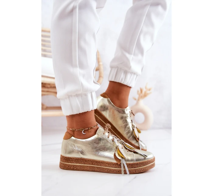 Kožená obuv Maciejka 04550-25 Zlatá