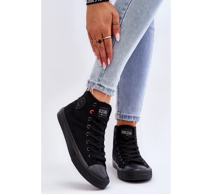 Dámské klasické vysoké tenisky Big Star model 21611825 Černé - Big Star Shoes Dámské klasické vysoké tenisky Big Star model 21611825 Černé - Big Star Shoes