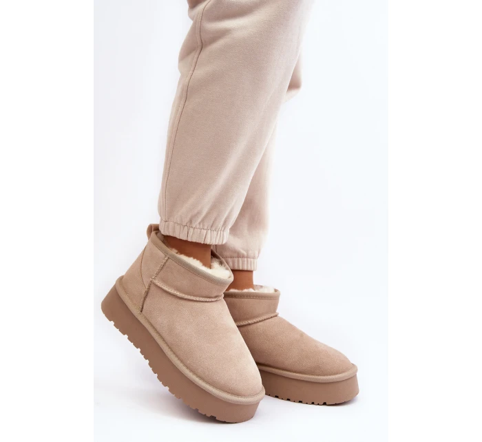 semišové nízké sněhule jasně béžové model 21638825 - Boto semišové nízké sněhule jasně béžové model 21638825 - Boto