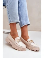Dámské Mokasíny Se Zlatým Detalem Béžové model 21683267 - Boto