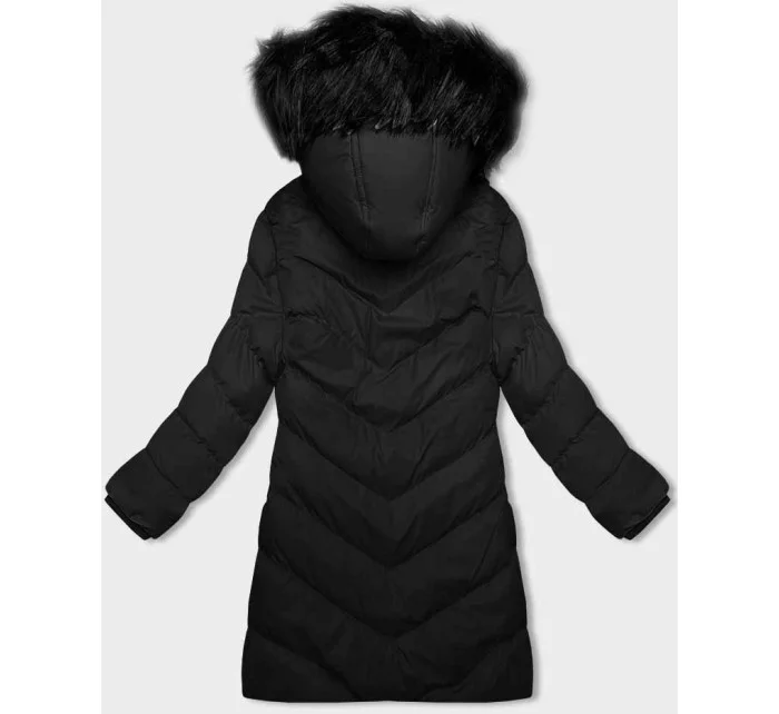 Černá dámská zimní bunda s kapucí (5M732-392)