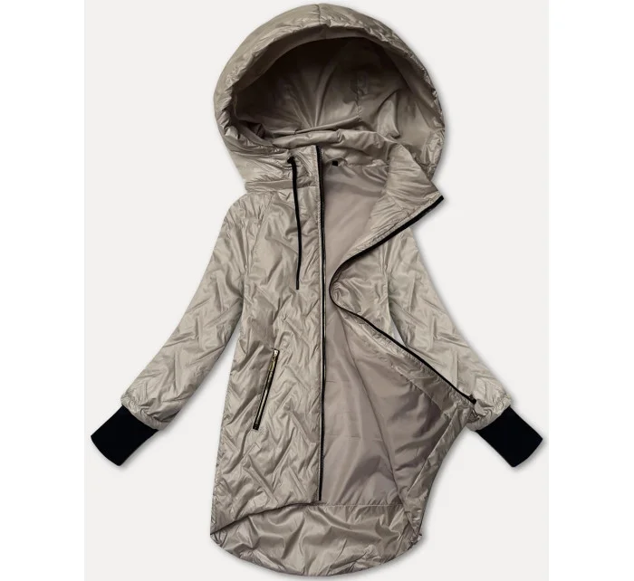 Světle béžová lehká dámská bunda s odepínací kapucí model 20943191 - S'WEST Světle béžová lehká dámská bunda s odepínací kapucí model 20943191 - S'WEST