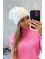Dámská čepice bílá model 18752335 - K-Fashion Dámská čepice bílá model 18752335 - K-Fashion