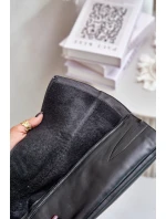 Zazoo 70140 Kožené dámské kozačky nad kolena zateplené černé