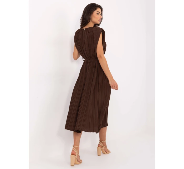 Sukienka MI SK model 21207232 ciemny brązowy - FPrice Sukienka MI SK model 21207232 ciemny brązowy - FPrice