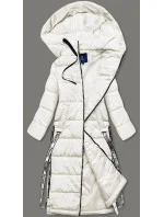 DŁUGA KURTKA PUCHOWA DAMSKA ECRU model 21245107 - Ann Gissy