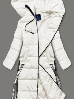 DŁUGA KURTKA PUCHOWA DAMSKA ECRU model 21245107 - Ann Gissy