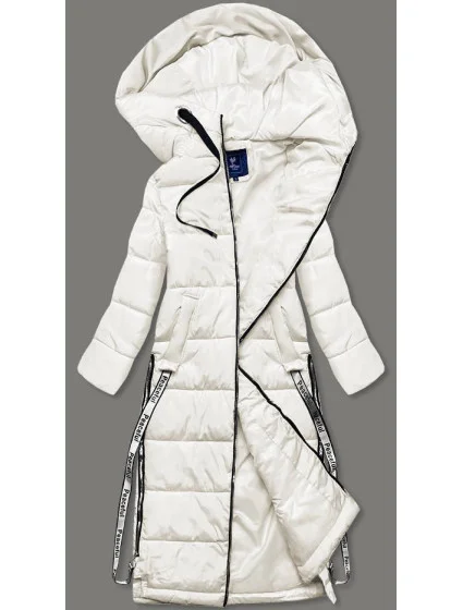 DŁUGA KURTKA PUCHOWA DAMSKA ECRU model 21245107 - Ann Gissy