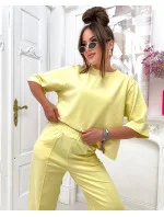 Žlutý dámský bavlněný oversize komplet model 21151857 - Moon