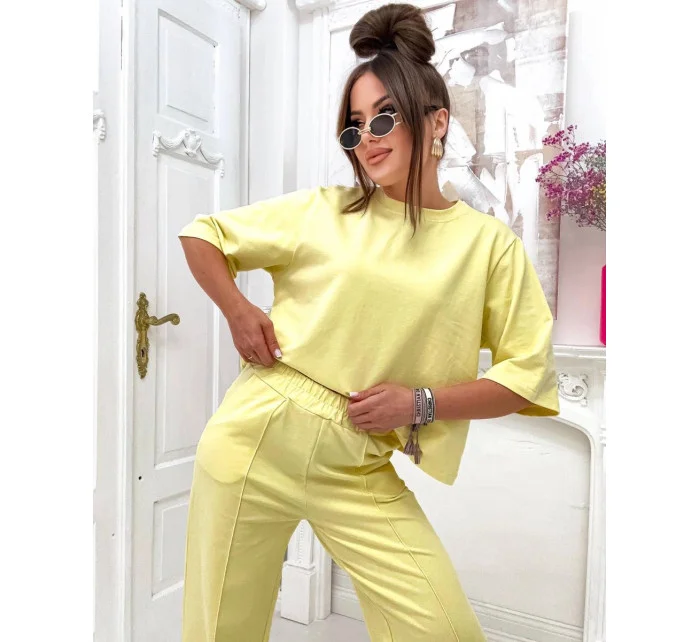 Žlutý dámský bavlněný oversize komplet model 21151857 - Moon