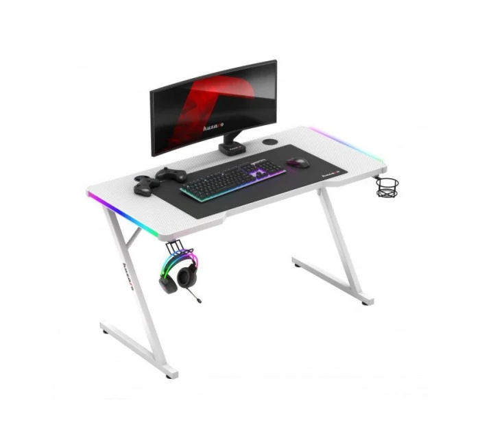 Herní stůl Hero model 21336043 White RGB - Huzaro Herní stůl Hero model 21336043 White RGB - Huzaro
