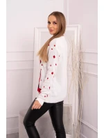 Svetr s ecru model 18748055 - K-Fashion Svetr s ecru model 18748055 - K-Fashion