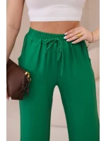 Viskózové kalhoty se širokými nohavicemi zelený Viskózové kalhoty se širokými nohavicemi zelený