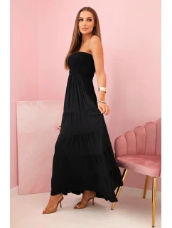 Dámské viskózové šaty s elastickým topem černá