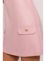 M855 Mini šaty s áčkovou linií - broskvové