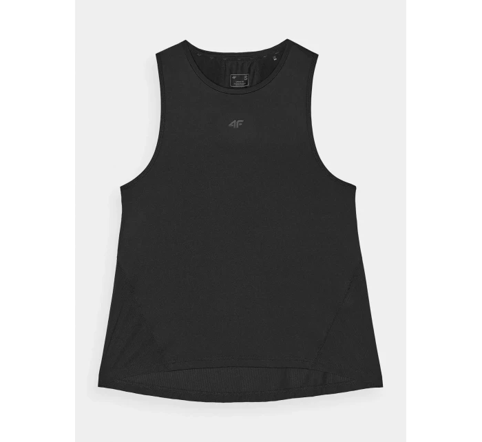 Dámský sportovní top z recyklovaných materiálů 4F - černý Dámský sportovní top z recyklovaných materiálů 4F - černý