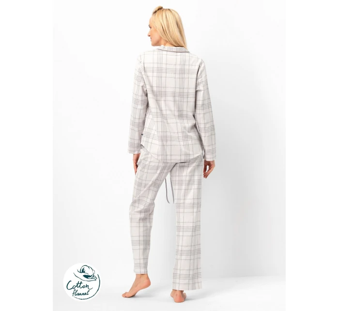 Dámské pyžamo LNS 401 Světle béžová vzor - Key