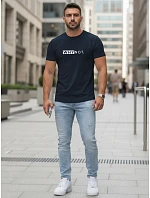 Pánské klasické streetwearové tričko s potiskem tmavě modré FashionStreet NX5122R Pánské klasické streetwearové tričko s potiskem tmavě modré FashionStreet NX5122R