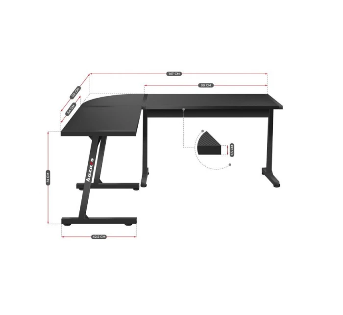 Herní stůl Hero model 21326106 Black - Huzaro