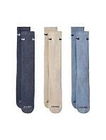 Nike Everyday Plus Cushioned ponožky 3 páry tmavě šedé, béžové, světle šedé SX6888 901