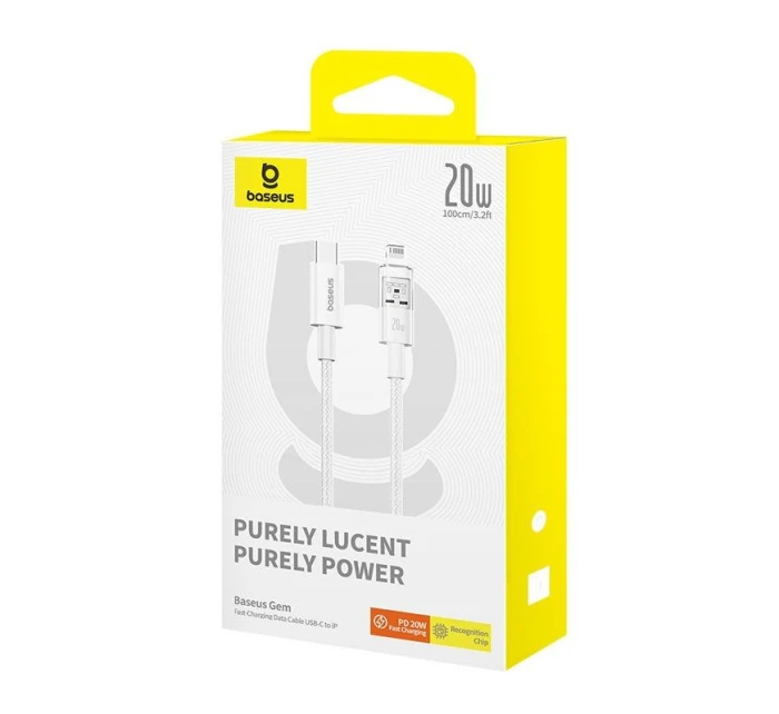 Baseus Gem USB C-IP kabel 20W 1m (bílý)