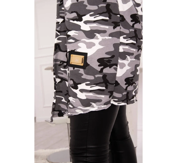 Plášť s šedým + černým nápisem