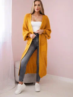 Svetr dlouhý kardigan hořčice