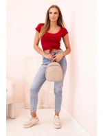 Dámská klasická bavlněná blůza s krátkým rukávem modrá