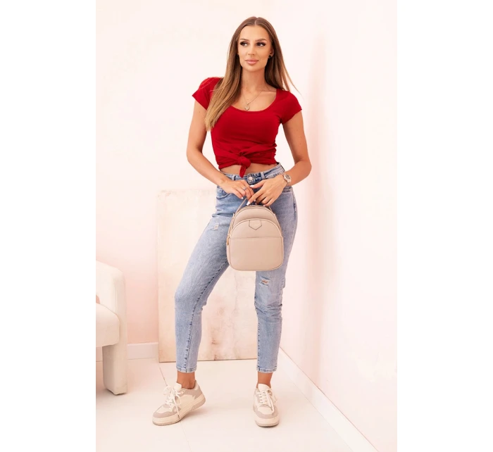 Dámská klasická bavlněná blůza s krátkým rukávem modrá