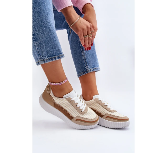 Dámské tenisky na platformě béžové Redala Dámské tenisky na platformě béžové Redala