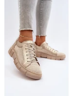 Dámská kožená obuv model 21651324 Světle béžová - Maciejka