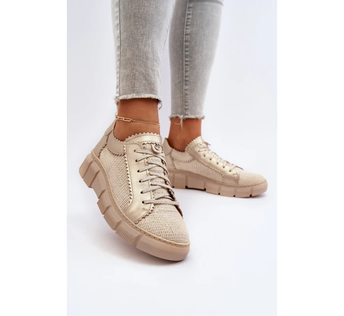 Dámská kožená obuv model 21651324 Světle béžová - Maciejka