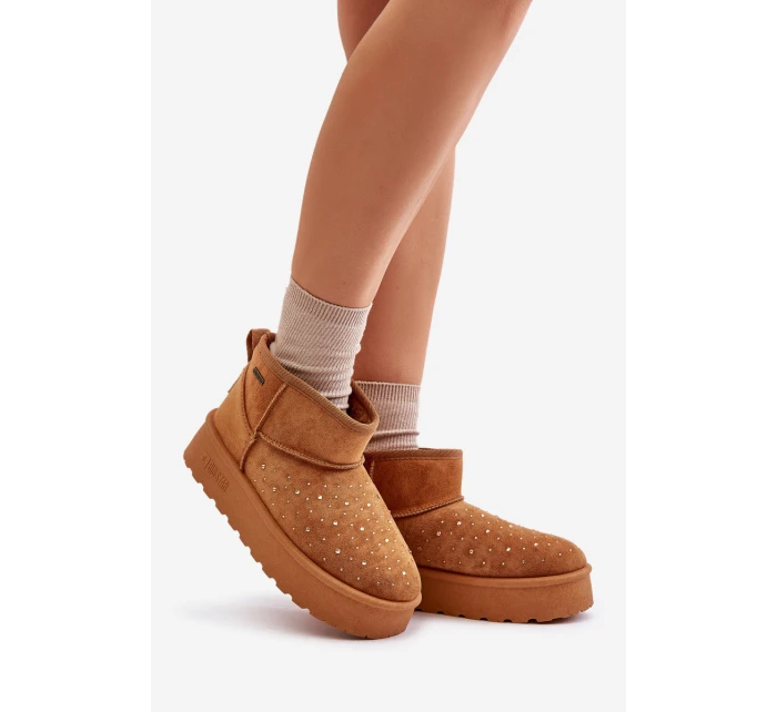 Sněhule se zdobením na platformě Big Star OO274A104 Camel Sněhule se zdobením na platformě Big Star OO274A104 Camel